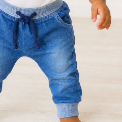 Calça Jeans Bebê e Infantil Menino com Bolsos e Punho - 8036 - Patrulha Street - Moda Bebê e Infantil