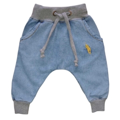 Kit 2 Peças Body Manga Longa e Calça Jeans Saruel com um lindo Bordado - 9014