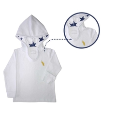 Kit 2 Peças Camiseta Manga Longa Infantil com Capuz e Calça Jeans - 9013