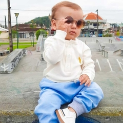 Calça jeans de Bebê e Infantil Básica Lavagem Clara com Bolsos - 8035