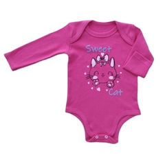 Kit 3 Body Bebê Manga Curta Manga Longa e Calça GATA PINK - 4173 - comprar online