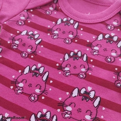 Kit 3 Body Bebê Manga Curta Manga Longa e Calça GATA PINK - 4173 - loja online