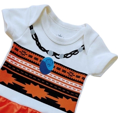 Body Manga Curta Moana com Saia de Cetin - Fechamento com Botões 4182 na internet