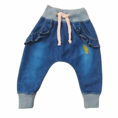 Calça Jeans Bebê Menina com Frufru Moda Blogueirinha - 8040