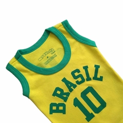 Body Bebê Brasil Copa do Mundo Temático Uniforme Futebol Torcedor - 4200 - loja online