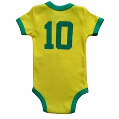 Body Bebê Brasil Copa do Mundo Temático Uniforme Futebol Torcedor - 4200