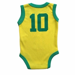 Body Bebê Brasil Copa do Mundo Temático Uniforme Futebol Torcedor - 4200 - Patrulha Street - Moda Bebê e Infantil