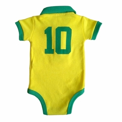 Body Bebê Brasil Copa do Mundo Temático Uniforme Futebol Torcedor - 4200 - Patrulha Street - Moda Bebê e Infantil