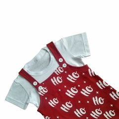 Imagem do Conjunto Jardineira + Camiseta Infantil Branca Natal - 9011