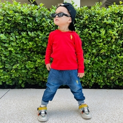 Kit 2 Peças Camiseta Manga Longa Infantil com Capuz e Calça Jeans - 9013 - Patrulha Street - Moda Bebê e Infantil