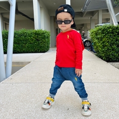 Calça Jeans Saruel Bebê e Infantil Estiisada - 8023 - Patrulha Street - Moda Bebê e Infantil