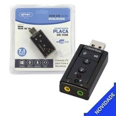 ADAPTADOR DE SOM KNUP USB 2.0 7.1 HB-T64 - comprar online
