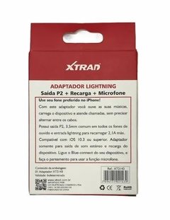 CABO ADAPTADOR LIGHTNING SAIDA P2+RECARGA+MICROFONE XT2143 XTRAD - comprar online