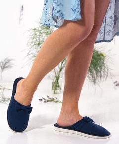 PANTUFLAS MOÑO AZUL - comprar online