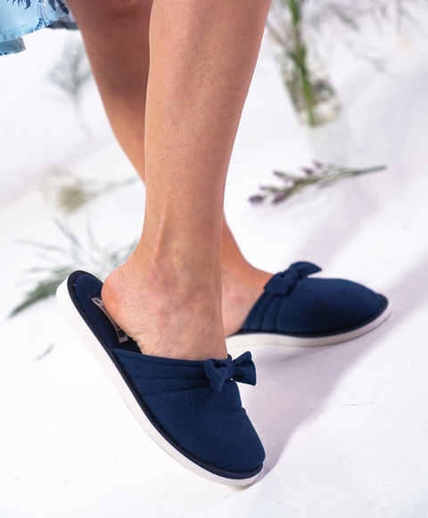 PANTUFLAS MOÑO AZUL