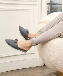 PANTUFLAS MOÑO GRIS TOPO - comprar online