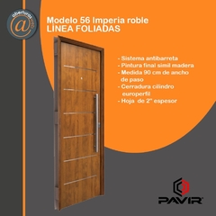 Puerta Pavir SEGURIDAD Mod 56 imperia 0,90 Pintura Final Antibarreta Hoja 2"