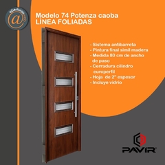 Puerta Pavir SEGURIDAD Mod 74 POTENZA Pintura Final Antibarreta Hoja 2" PAVIR