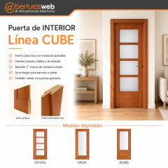 Puerta de interior en CEDRO BOARD - CRYSTAL - OPERA Carpincruz 0,70/0,80/0,90