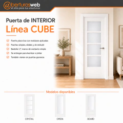 Puerta de interior en MDF para pintar BOARD - CRYSTAL - OPERA Carpincruz 0,70/0,80/0,90