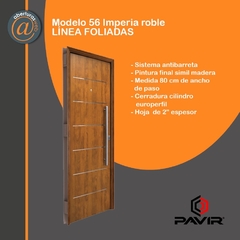 Puerta Pavir SEGURIDAD Mod 56 imperia 0,80 Pintura Final Antibarreta Hoja 2"