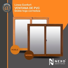 Ventana Balcon de PVC Simil Madera Linea confort con DVH 4/9/4 de 1,80 x 2,00 - comprar online