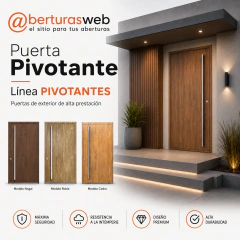 Puerta PIVOTANTE PAVIR Lisa FRESNO - CAOBA - ROBLE de 1,31 x 2,27