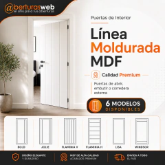 Puerta Placa CARPINCRUZ FLAMINA / JOLIE / BOLD / WINDSOR en MDF 0,80 - 0,90 M-Chapa18 / Pino / Aluminio