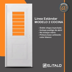 Puerta Doble chapa Inyectada Italo Modelo 2 cocina con postigo 0,80 y 0,70