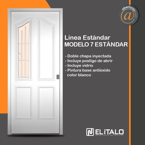 Puerta Doble chapa Inyectada 0,80 Italo Modelo 7 Estandar Con postigo
