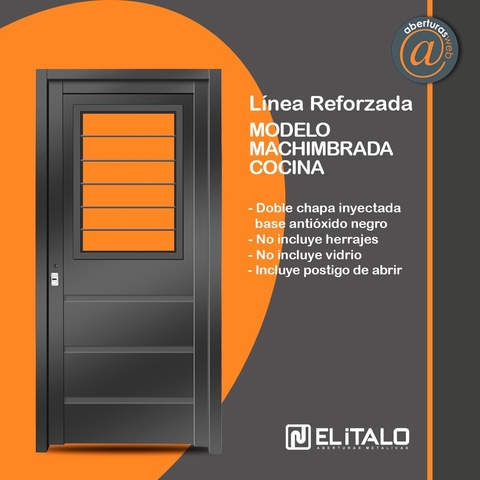 Puerta Doble chapa Inyectada Italo Modelo Machimbrada Cocina 0,80 y 0,70 Ch18