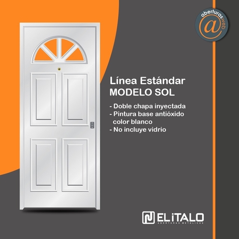 Puerta Doble chapa inyectada Modelo Sol linea estandar Italo 0,80