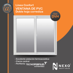 Ventana de PVC Blanco Linea confort con DVH 3/9/3 de 1,00 x 0,60