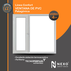 Patagónica PVC Blanca vidrio 4mm de 1,80 x 1,10