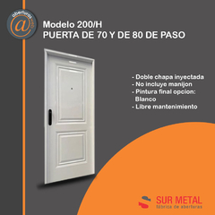 Puerta Doble chapa inyectada Mod 200 SM Pintura Final Epoxi 0,70 y 0,80 blanca - comprar online