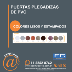 Puerta Plegadiza de PVC Tablilla 10mm 0,74 x 2,00 en internet