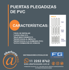 Puerta Plegadiza de PVC Tablilla 10mm 0,84 x 2,00 - comprar online