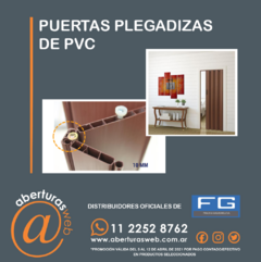 Puerta Plegadiza de PVC Tablilla 10mm 1,18 x 2,00