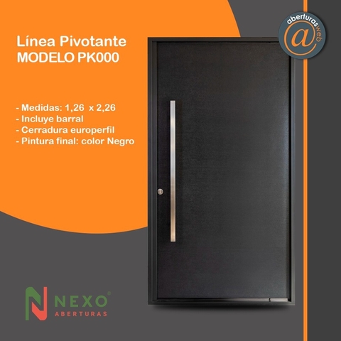 Puerta PIVOTANTE TEXTURADA Foliado PVC Lisa PK000 Chapa Galvanizada 1,26 x 2,25 NEXO - comprar online