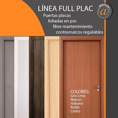 Puerta Placa FULL PLAC Foliado PVC lista para colocar 0,70 x 10 x 2,20 Contramarcos Regulables