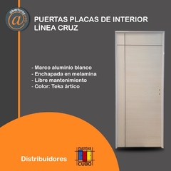 Puerta Placa Línea CRUZ Marco Aluminio blanco 70/80 Teka Artico - CUBO - en internet