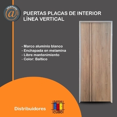 Puerta Placa Línea VERTICAL Marco Aluminio blanco 70/80 - baltico CUBO - comprar online