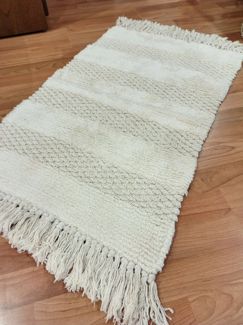 Alfombra Algodón Franjas con Flecos 55x85cm