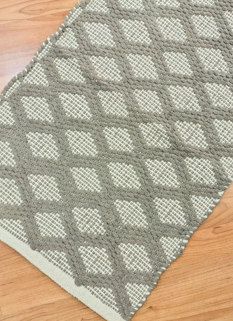 Alfombra Rombos Visón Algodón