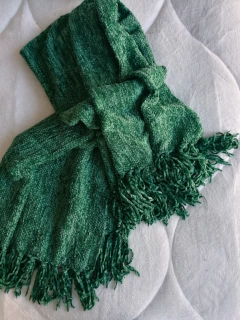 Manta chenille con flecos - comprar online