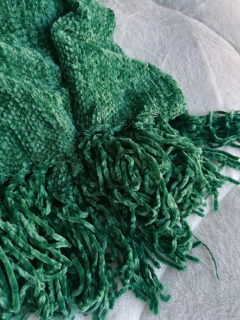 Manta chenille con flecos en internet
