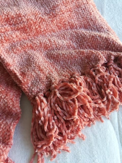 Manta chenille con flecos - tienda online