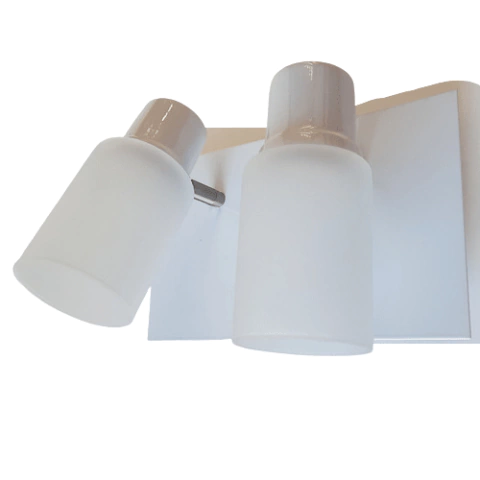 Aplique 2 luz cuadri metal blanco