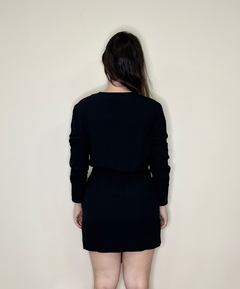 VESTIDO curto preto com mangas comprida Barbara - Moniê