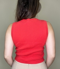 Blusa sem manga Em Tricô coral Zoe - comprar online
